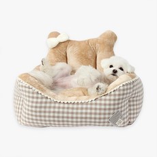 ITS DOG 寵物躲貓貓熊柔軟床, 棕色, 1個