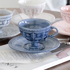 TIERRA 어거스타 티컵앤소서 F5880, 오션블루, 1세트