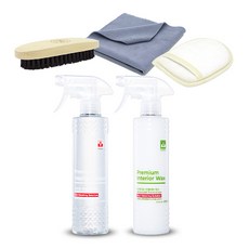 BINDER 車用內式清潔劑 500ml+噴蠟 500ml+皮刷+超細纖維擦車手套+多用途毛巾 隨機出貨, 1組