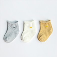 JOYMULTI 幼兒款基本皇冠半高筒襪 3雙組