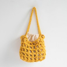 yarna 제밀리 망태기 네트백 세트, 머스타드, 1세트
