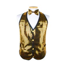 Partyzzang 亮片背心 + 領帶套組, 金色, 1套