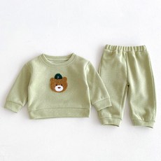 Bebeniz 兒童戴帽小熊休閒上下裝套裝