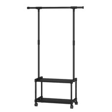 Elliving 2 層儲物架可移動衣架, 黑色