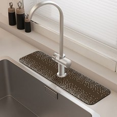 Daysoy珪藻土浴室廚房現代水龍頭墊 61*14cm, 05點灰, 1個