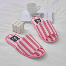 룸앤홈 드라이솔 스트라이프 룸슈즈, 핑크, 1개