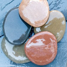 미미네아쿠아 어항꾸미기 납작돌 자갈 대, 랜덤발송, 10개