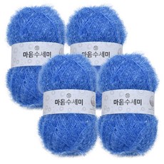 YEONIL 絨毛線球 4入, 34 天藍色