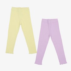 RAINBOW KIDS 孩童皺褶彩色內搭褲 2入組