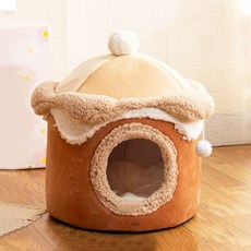 DING DONG PET 寵物冰淇淋絲絨躲貓貓屋, 棕色