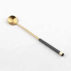 보겐 스퀘어 투톤 골드 커트러리 롱스푼, 챠콜, 1개