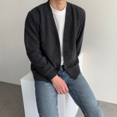 Rodenty 男士羅紋針織素色日常長袖開襟衫