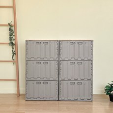 버츄나인 프라임 컨테이너 수납장 3x2단 + MDF상판 세트, 브라운