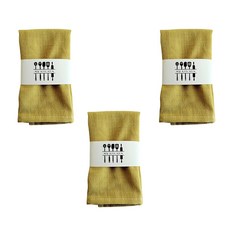 Block Mart 餐桌棉質廚房巾, 黃色, 3個