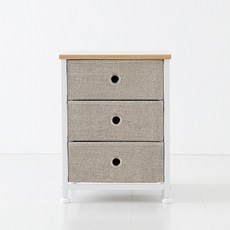 마켓비 NOVEN 패브릭 미니서랍장 300400, 베이지, 3개