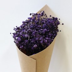 Romantic November 永生乾燥花迷你牛皮紙花束, 滿天星 紫色