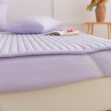 BAZAAR 馬卡龍絎縫固定鬆緊帶床墊, 紫丁香色