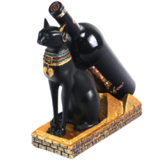 창조적인 이집트 고양이 와인 랙 22.5 x 10 x 25 cm, 블랙, 1개