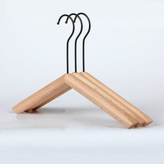 Senseita兒童實木衣架褲子衣架13圓形掛鉤15cm Y87, 5個, 黑色