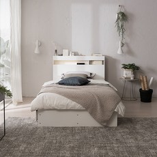 리바트 필로시 2단 멀티수납 침대 바닥판 높은창고형 2 방문설치, 화이트