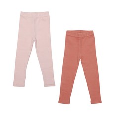 레인보우키즈 유아동용 파스텔 부들 피치 레깅스 2종 세트