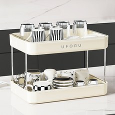 유포유 퓨어홈 컵건조대 식기 주방 정리대, 아이보리, 1개