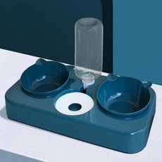 Bodybo寵物雙碗食器飲水器, 海軍藍, 1個