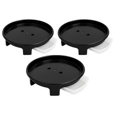 sixfarmers 堅固優質抽屜式接水盤型圓形花盆底盤, 3個, 黑色 1號
