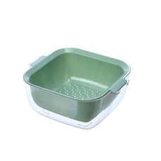 雙層蔬菜水果瀝水籃菜籃 RD_193, 綠色