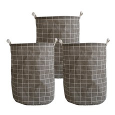 Mybag 圓形分類回收桶 3入, 灰色