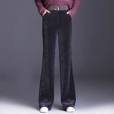 Moirbella 女款天鵝絨燈芯絨靴型鬆緊帶刷毛長褲