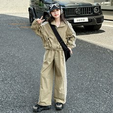 HARAROI 女童運動運動服上衣與下裝套裝