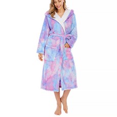 MarketA 紮染長版浴袍 L, 粉紫色, 1個