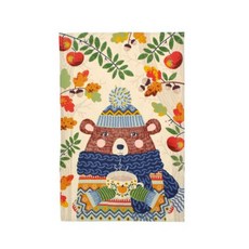 五體舒展Woolstweavers茶巾 咖啡熊, 混色, 1個