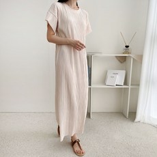 보리맘 일레 플리츠 롱 원피스 여름 반팔 임부복 N881