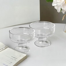 Daparang Moncher 餐廳高腳玻璃杯 甜點杯 HJ0179, 2個, 素面