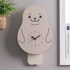 플라이토 허그미 무소음 인테리어 추 벽시계, 아이보리