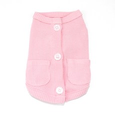 Design Sano 狗狗鬆餅格紋針織開襟衫, 粉紅色