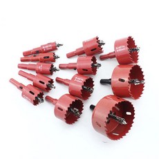 木工鑽孔器 紅色 12種 18-75, 1套