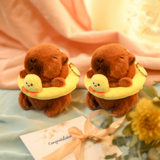 다다랜드 뚠빵한 카피바라 동물 인형 키링, 12cm, 오리튜브카피바라, 2개