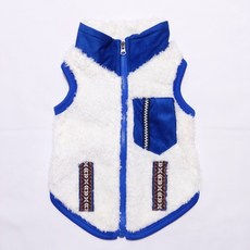 DOGGY STAR 狗狗 小型 中型 大型 無袖 拉鍊 刷毛外套, 象牙白