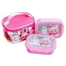 Bread BARBER SHOP 吐司先生髮廊 瑪芬便當雙層鎖扣不鏽鋼2層提袋套組 PP090, 混合色, 1個