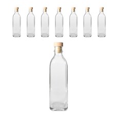 투명사각 오일병 코르크우드, 8개, 300ml