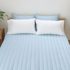 바자르 퓨어 코튼 순면 60수 아사 누빔 패드, 블루