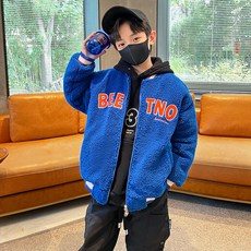 Papayaene男童款Bibi毛絨棒球外套