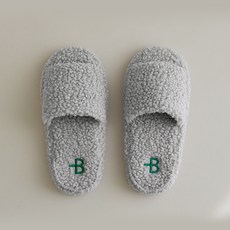 BOWELL 女性絨毛羊毛圈毛絨室內拖鞋, 灰色, 1個