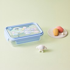 LocknLock 樂扣樂扣 兒童用三麗鷗角色School Fit三格分隔便當盒 1L, 大耳狗 藍色, 1個