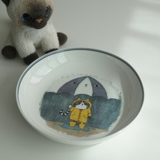 MaisonDeMori Morineko 普普風義大利麵碗 24cm, 1個, 條紋貓咪