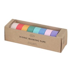 ICONIC 遮蔽膠帶實心 8 件套, 混色, 1套