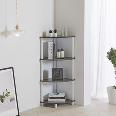 JD FURNITURE 4層角落式展示收納櫃, 灰色, 4層